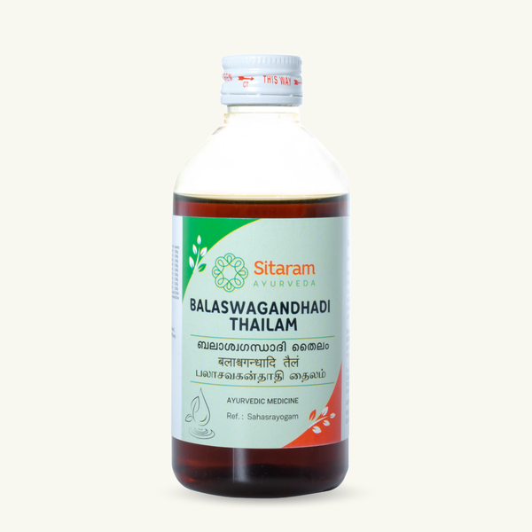 Sitaram Ayurveda, Balaswagandhadi Thailam, 200 ml, Thailam ayurvedico clasico